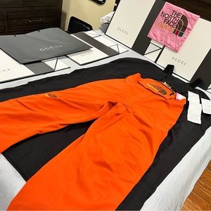 NEW GUCCI x The North Face Overall/Bib Techno Cotton Ripstop PAPAYA Size XL
